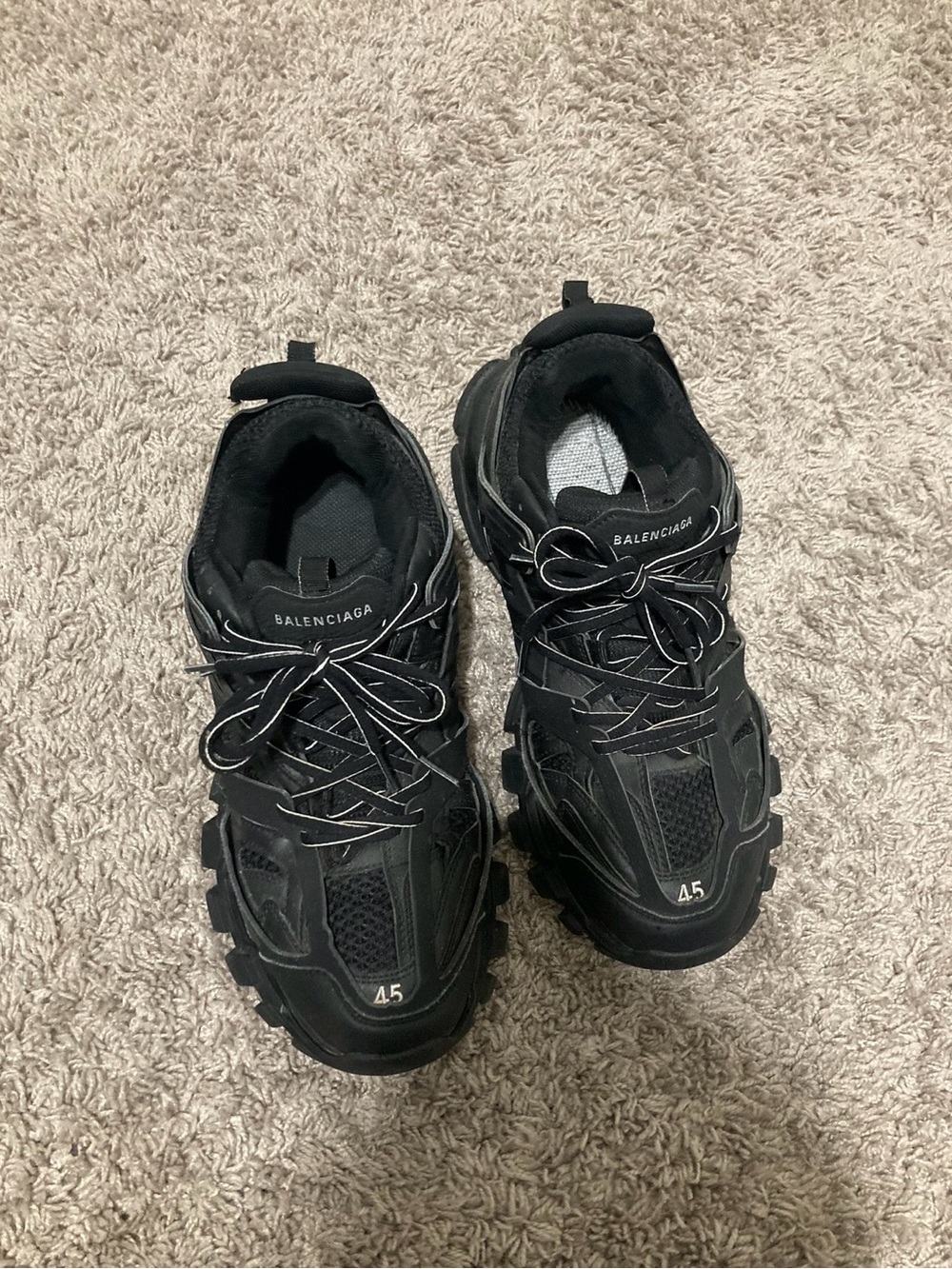 Balenciaga Black Layered Track-Style Men's Sneakers
